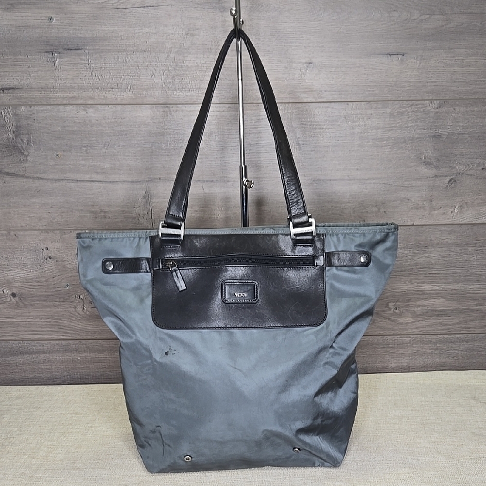 Tumi Gray and Black Tote Bag